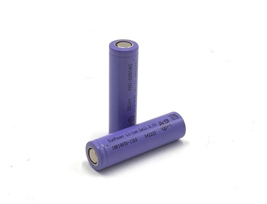 High Capacity 3.6 V Lithium Battery Cell 15C Deep Cycle Life 18650 1500mAH Battery